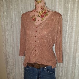 Lovely beige and cream button down blouse
